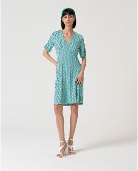 Surkana Vestido escote pico, manga al codo