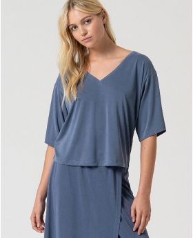 Surkana Camiseta escote pico, manga amplia caída