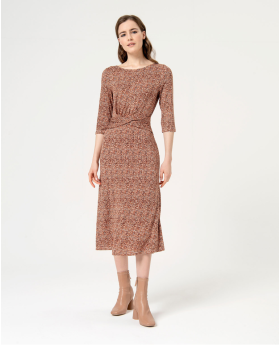 Surkana Vestido midi, drapeado en cintura